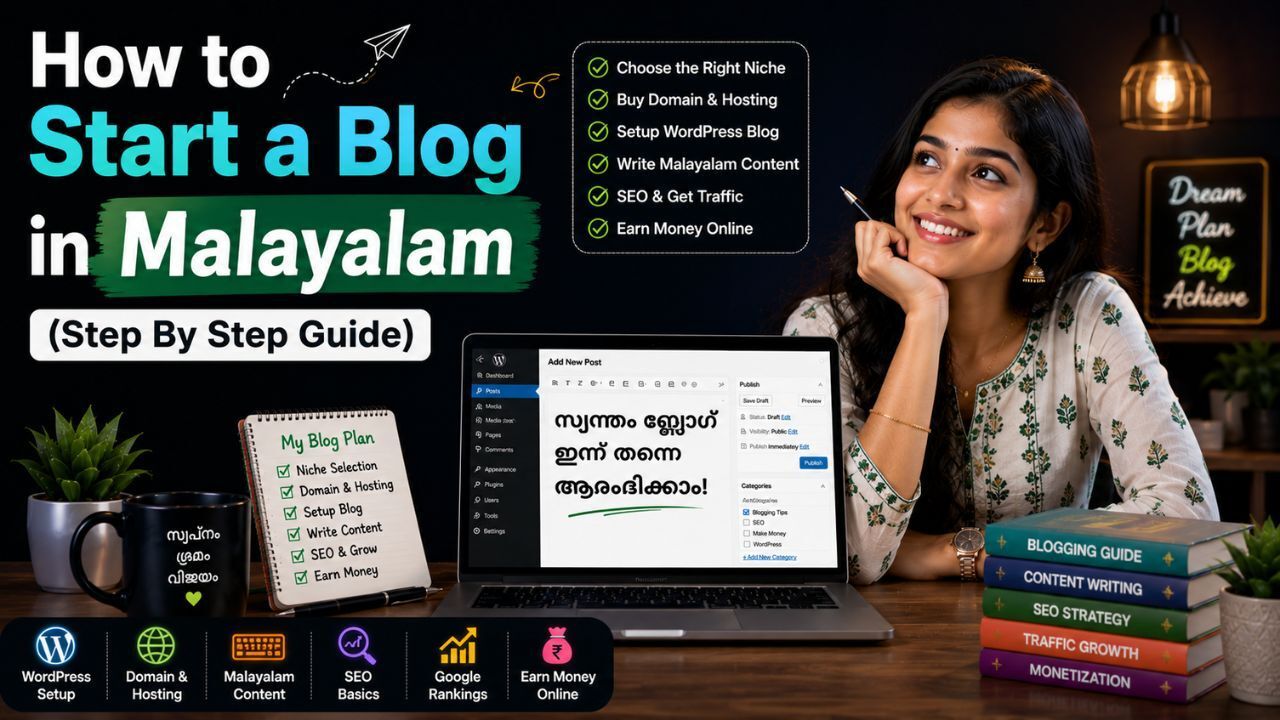 You are currently viewing How to Start a Blog in Malayalam in 2026 (Step By Step Guide)