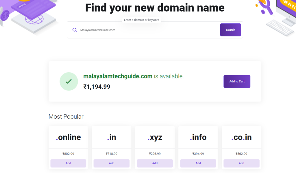 Register Your Domain From YouStable