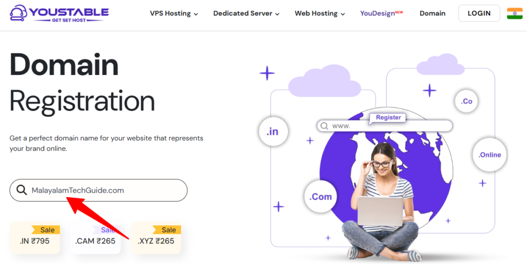 Register Your Domain From YouStable